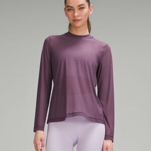 NWT Lululemon Keyhole Mesh Long-Sleeve Shirt in Grape Thistle - Size 2